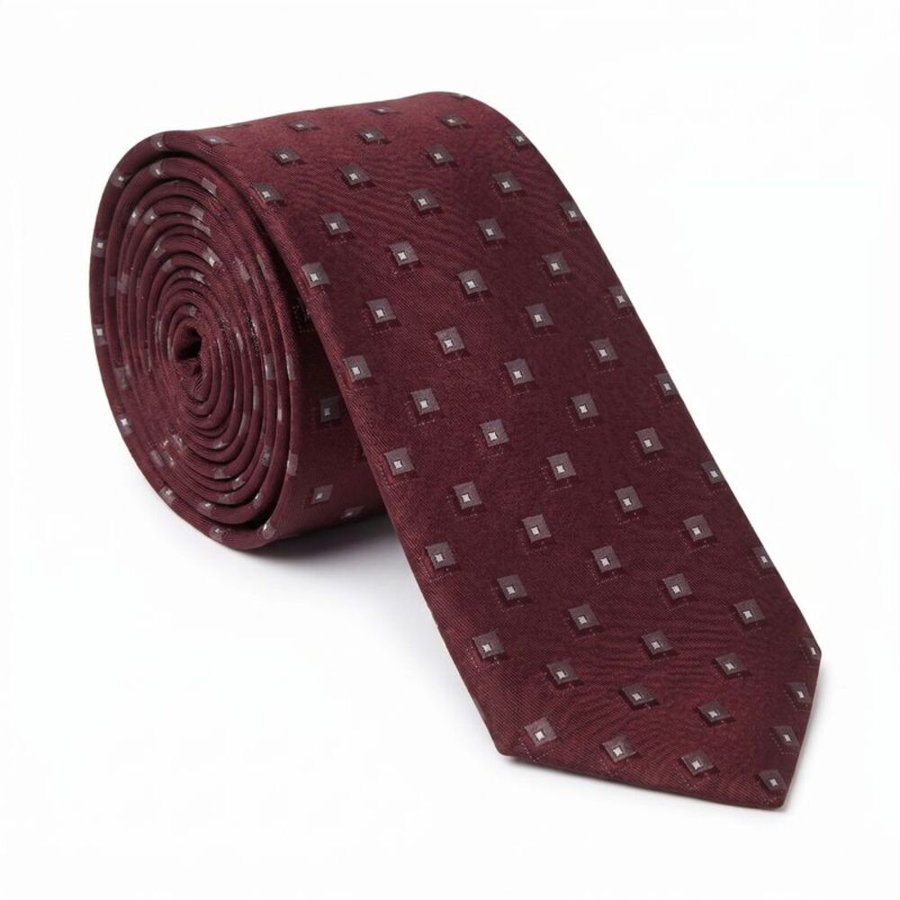 Emporio Armani Burgundy Silk Square Tie